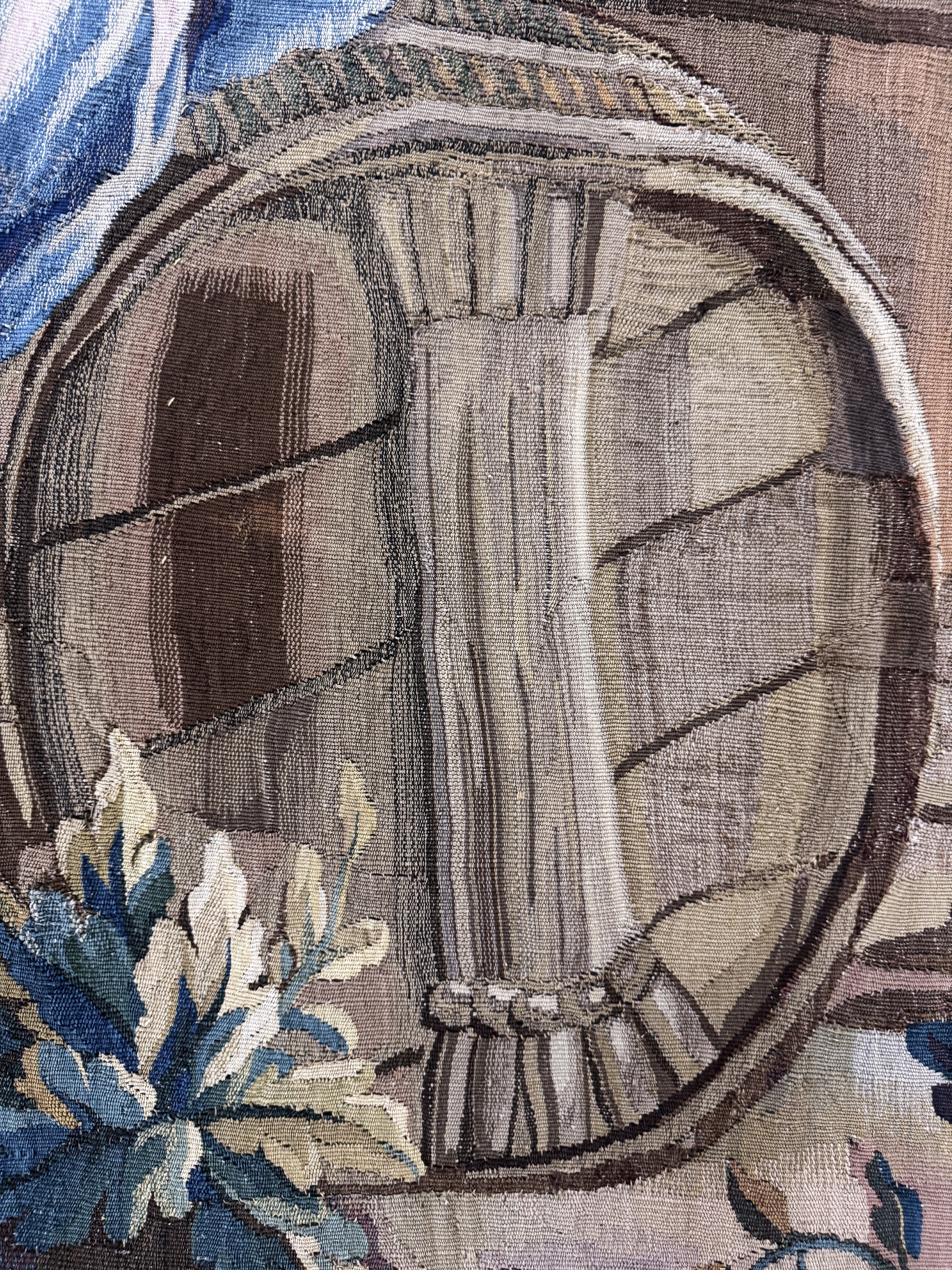 Detail k: Feine Tapisserie antik, Flandern"Weinelese-Szene", 18.Jhd, Wolle auf Baumwolle, ca. 420 x 230 cm, (aufwendige Handarbeit), EHZ: 2(kleine ...