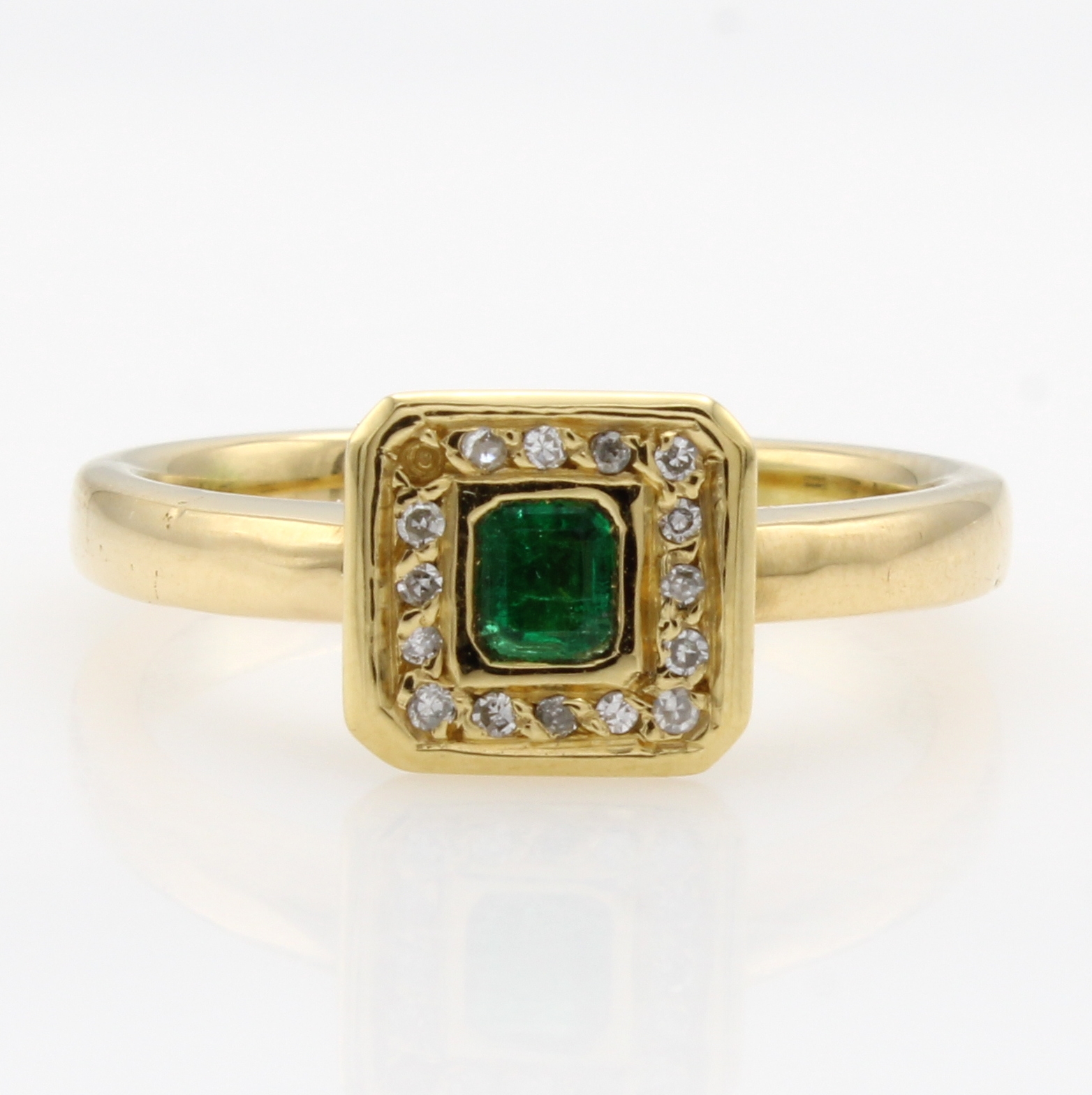 Image 27103523 - Ring mit Smaragd und Brillanten, GG 750/000,Smaragd ca. 0.2 ct, Brill. zus. ca. 0.08 ct ...