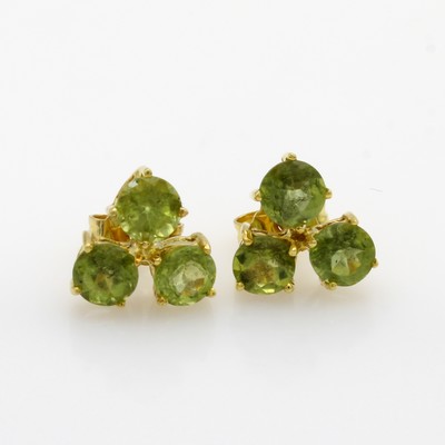 Image Paar Ohrstecker mit Peridots, GG 585/000, 6 Peridots zus. ca. 2.5 ct Schätzpreis: 1580, ...