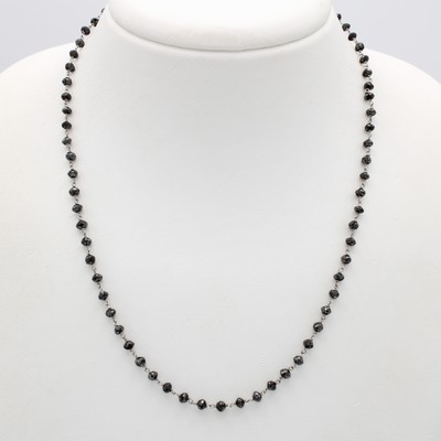 Image Collier mit Diamanten, WG 750/000, fac., schwarze Diamantlinsen (beh.) zus. ca. 15.60 ...