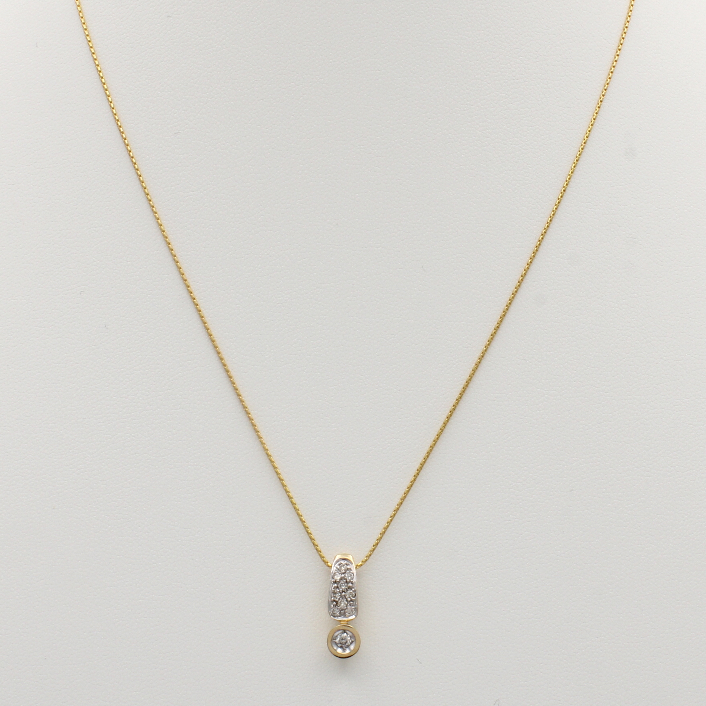 Image 27103710 - Anhänger mit Brillanten an Kette, GG 585/000 z.T. rhod., Brill. zus. ca. 0.18 ct ...