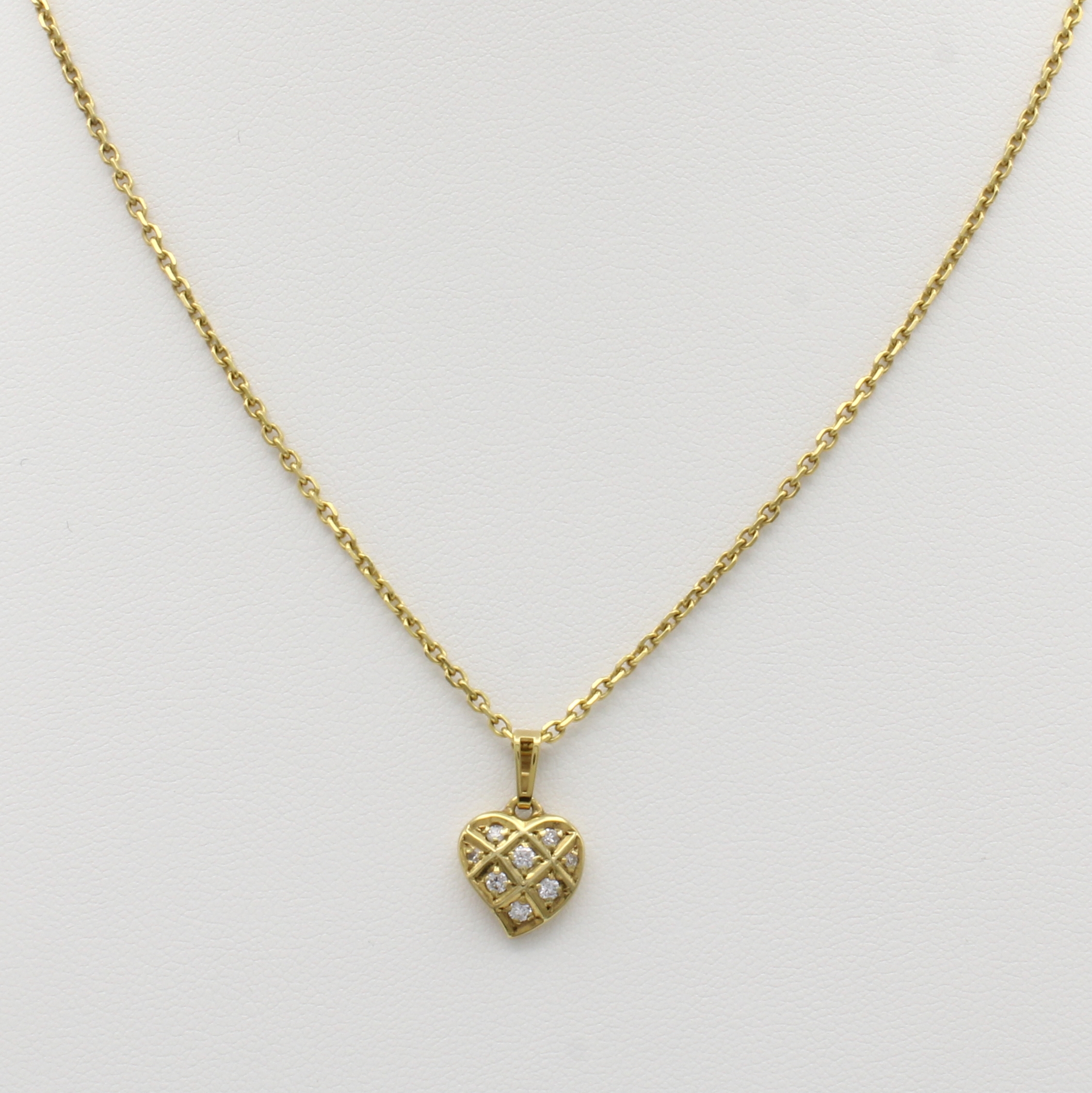 Image 27103714 - Herzanhänger mit Brillanten an Kette, GG 585/000, Brill. zus. ca. 0.13 ct Weiß/si-p, ...