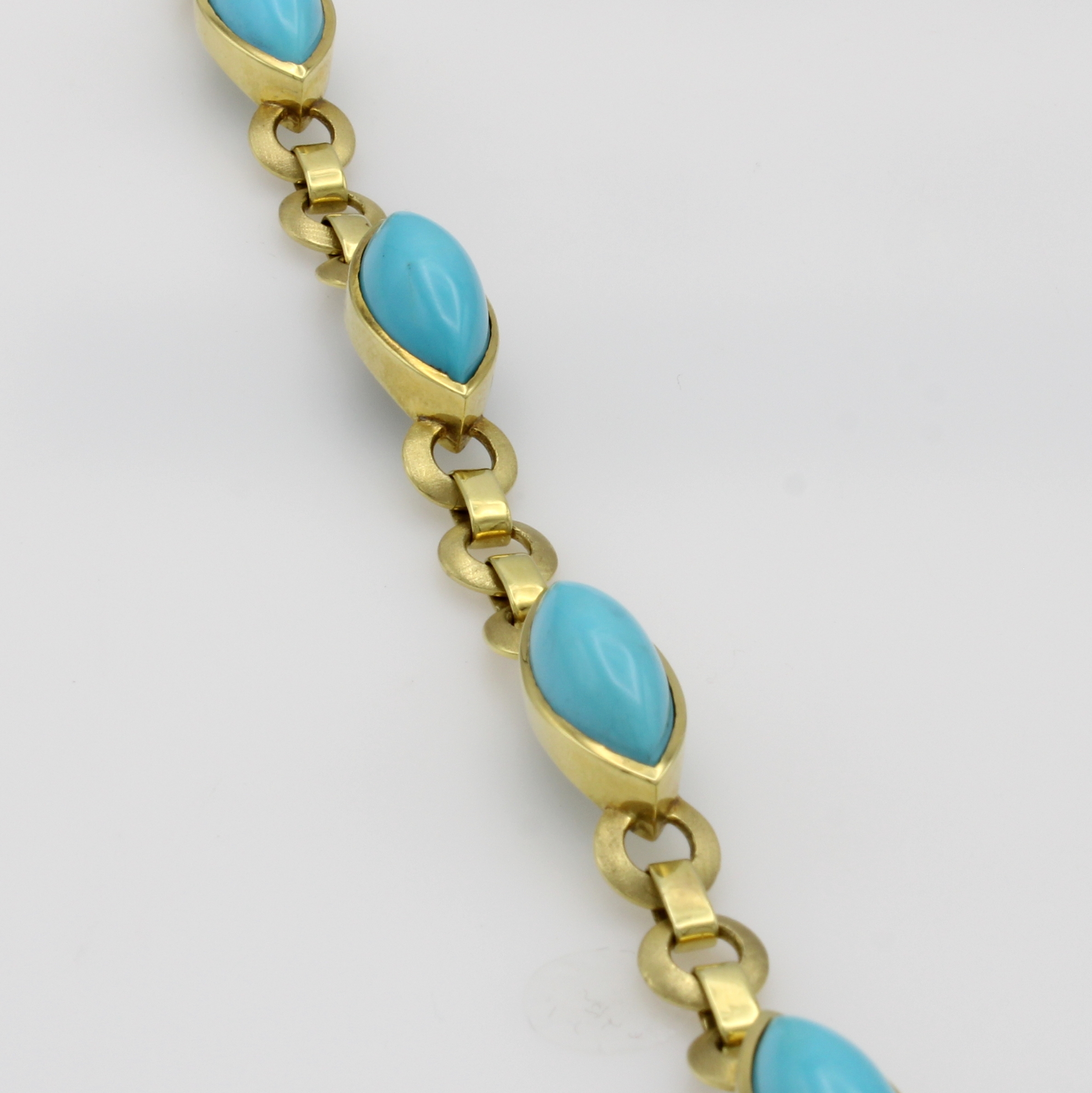 Image 27103775 - Armband mit Türkisen, GG 585/000, Türkisnav.zus. ca. 22 ct, Kastenschl. m. ...