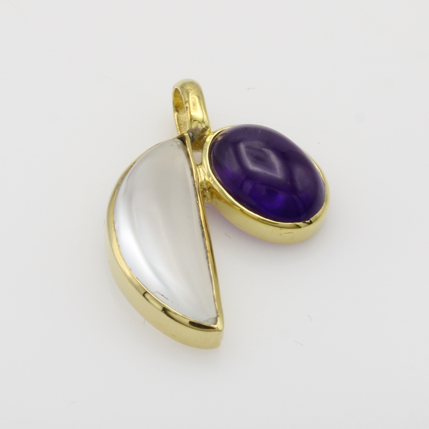 Image 27103788 - Anhänger mit Mondstein und Amethyst, GG 585/000, Farbsteine zus. ca. 12.4 ct ...