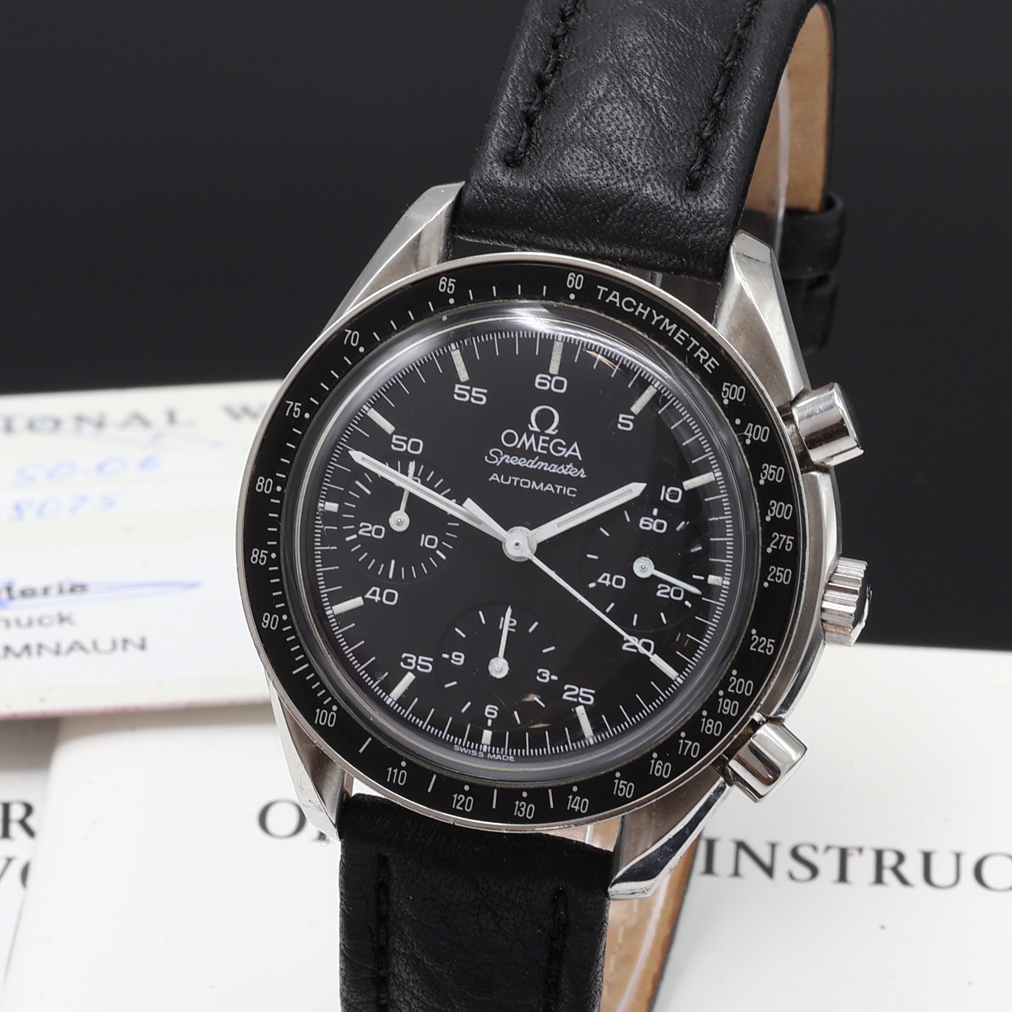 Detail a: OMEGA Armbandchronograph Speedmaster Referenz 175.0032, Automatik, Edelstahlgeh., Boden m. Seepferdchendarst. aufgedr., Lünette m. Tachymeterskala, ...