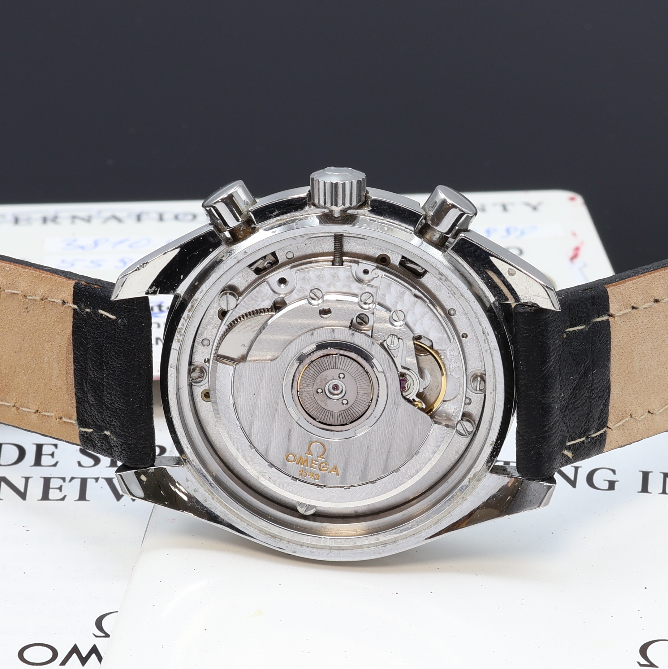 Detail d: OMEGA Armbandchronograph Speedmaster Referenz 175.0032, Automatik, Edelstahlgeh., Boden m. Seepferdchendarst. aufgedr., Lünette m. Tachymeterskala, ...