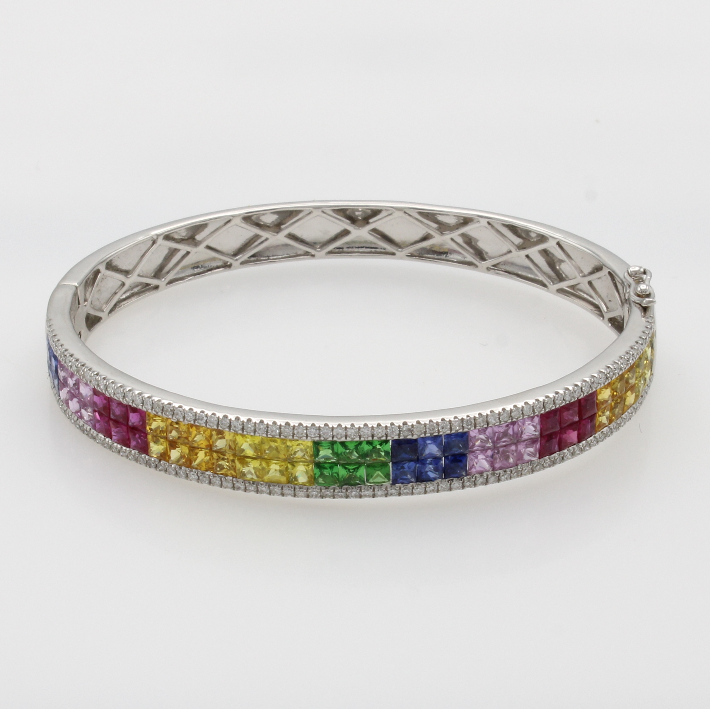 Image 27103836 - Armspange mit Brillanten und Farbsteinen ´Rainbow´, WG 750/000, 6 Tsavorit-, 50 ...