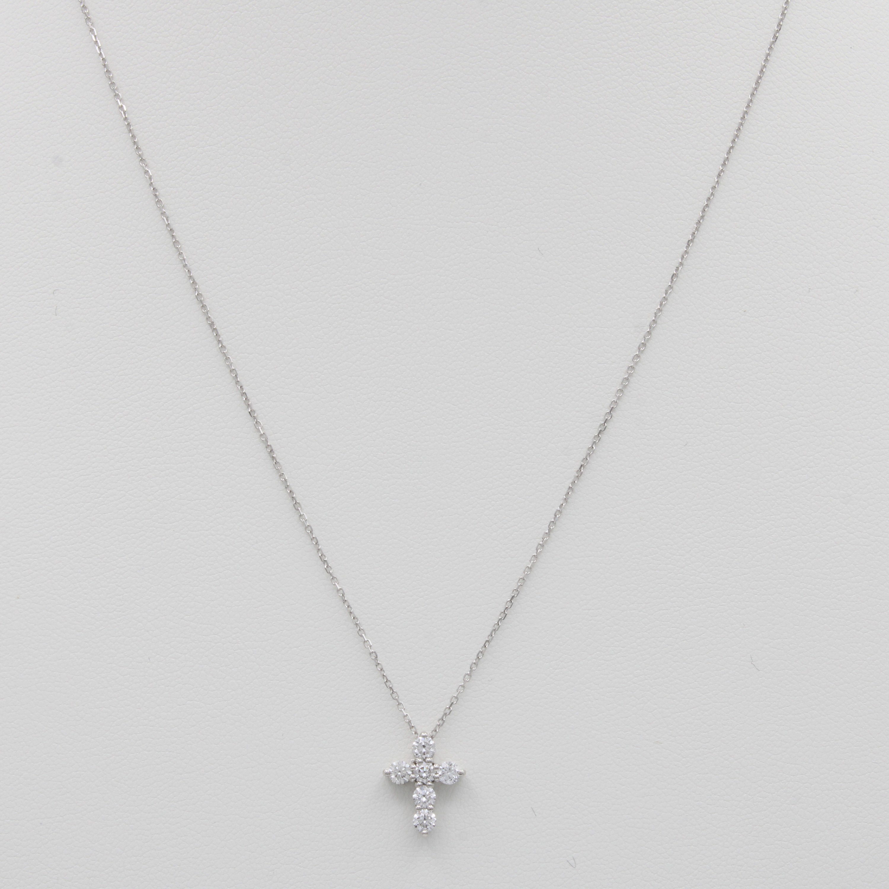 Image 27103862 - Kreuzanhänger mit Brillanten an Kette, WG 750/000, 6 Brill. zus. ca. 0.49 ct Weiß/si, ...