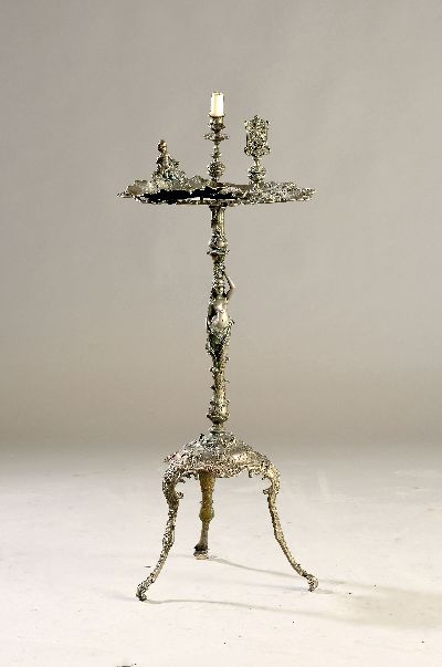 Image Raucher-Set, Frankreich, um 1900, Rokokostil, Weissmetallguss, reich verziert, teils in ...