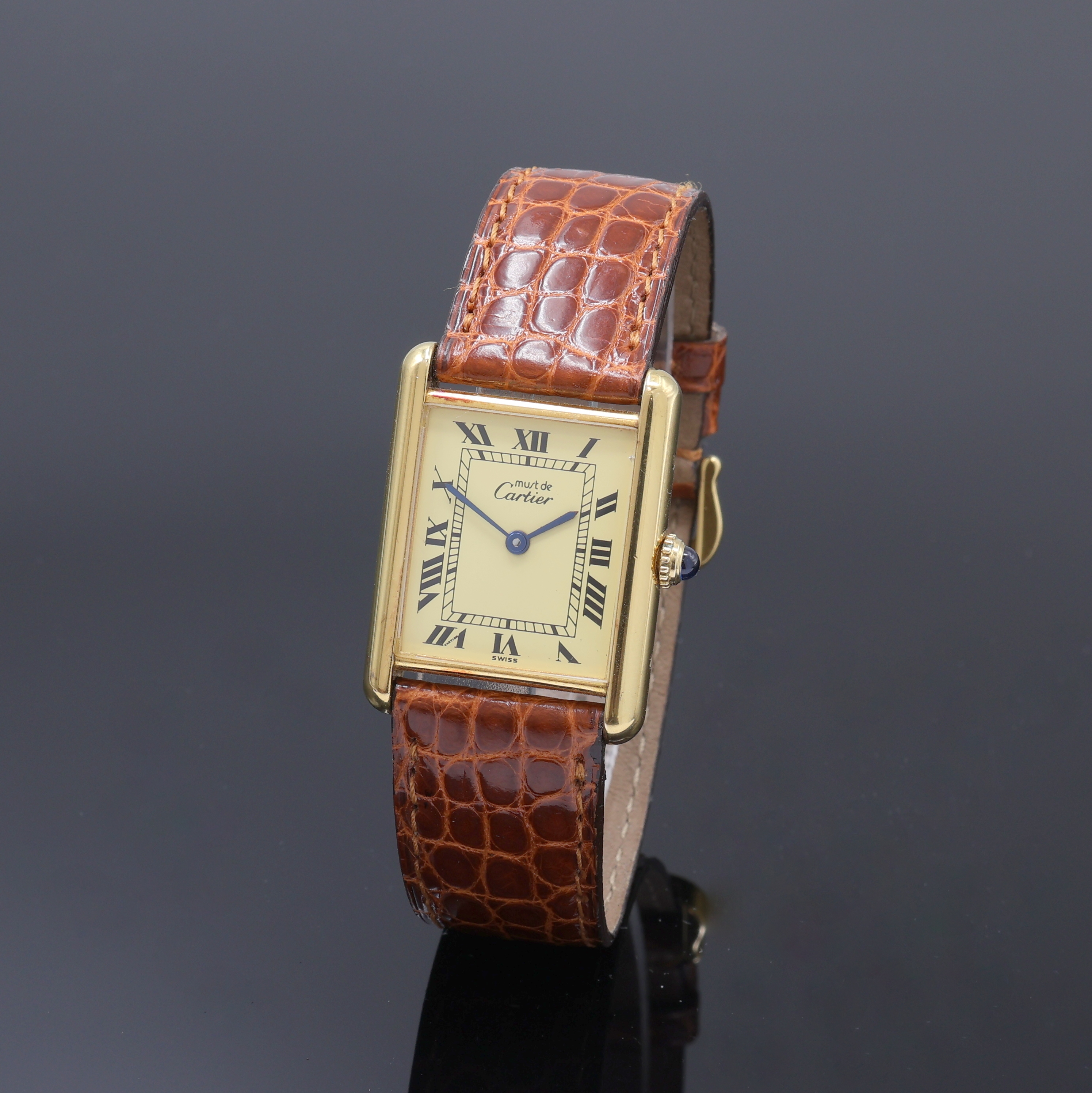 Image 27104121 - CARTIER Armbanduhr Tank Vermeil Referenz 590005, Schweiz um 1990, quarz, 2-teil., verg. ...