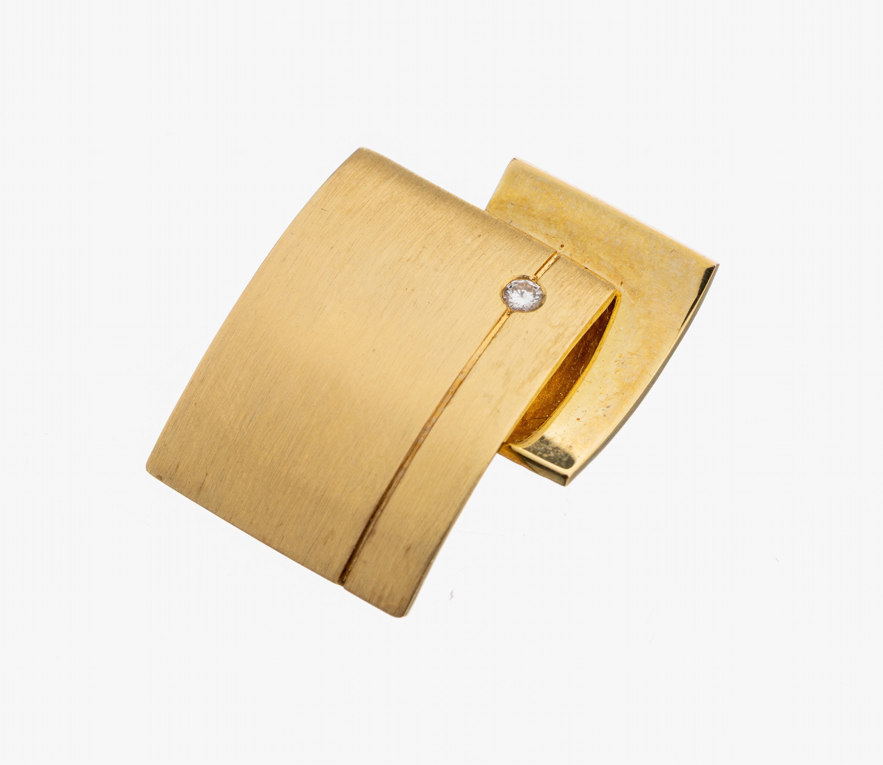 Image 27104134 - 14 kt gold brilliant-pendant , YG 585/000, unusual design, polished and satin finished, ...