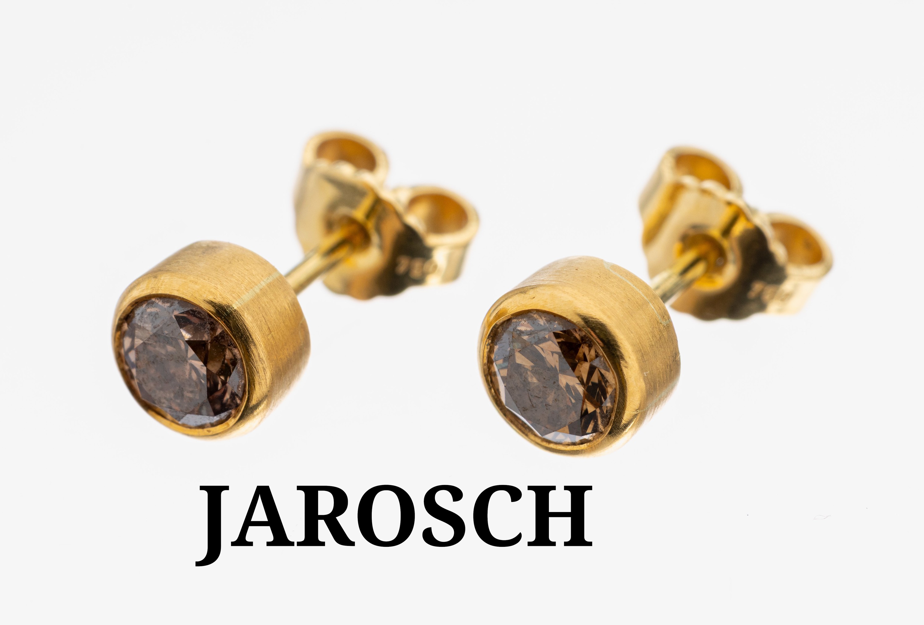 Image 27104178 - Paar 21.6 kt Gold JAROSCH/Mannheim Brillant- Ohrstecker, GG 900/000, hochwertige ...