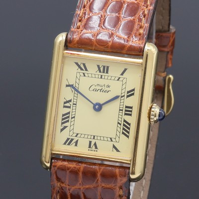 27104121a - CARTIER Armbanduhr Tank Vermeil Referenz 590005, Schweiz um 1990, quarz, 2-teil., verg. ...