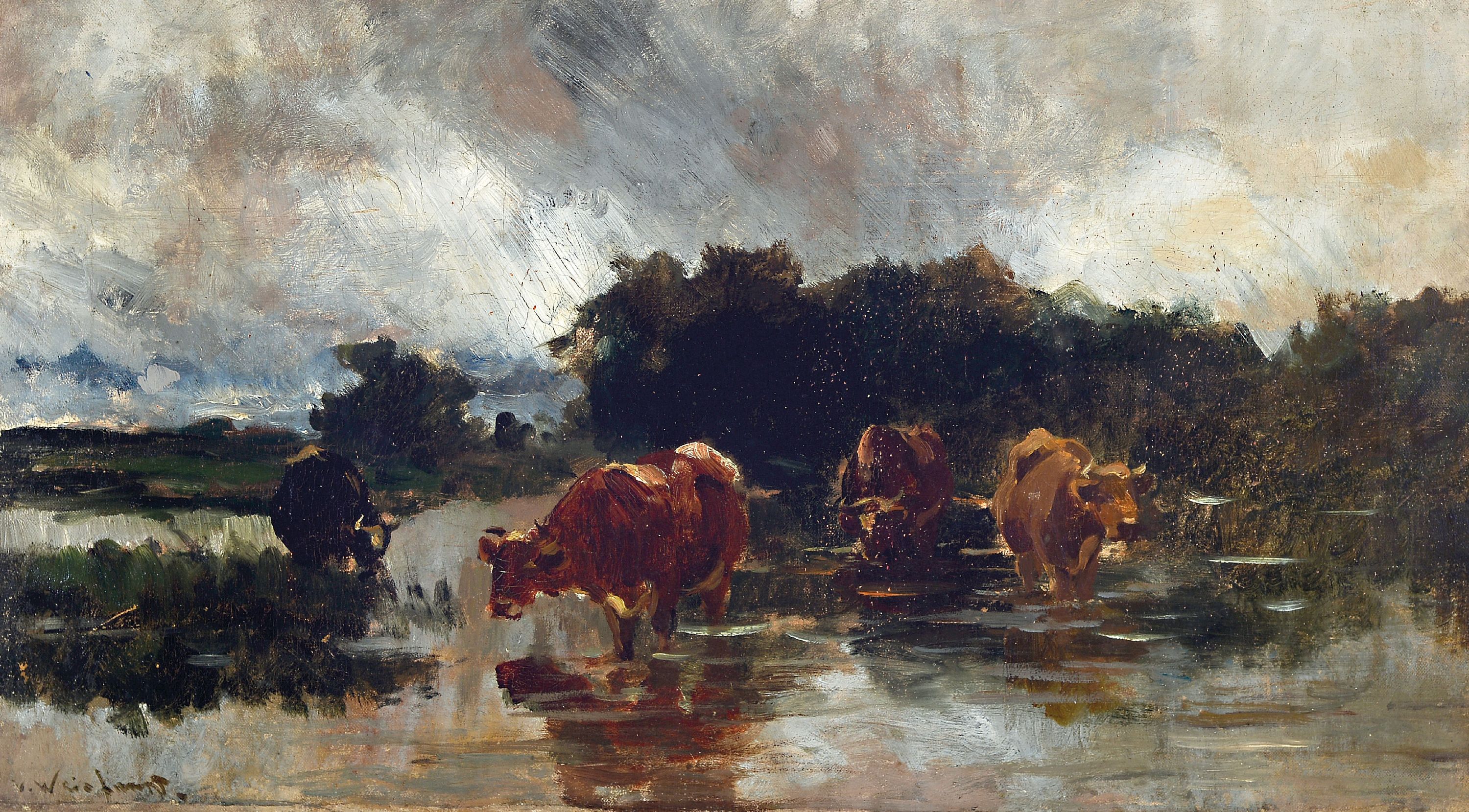 Image 27104352 - Viktor Weishaupt, 1848 München - 1905 Karlsruhe, sommerliche Gewitterlandschaft mit ...
