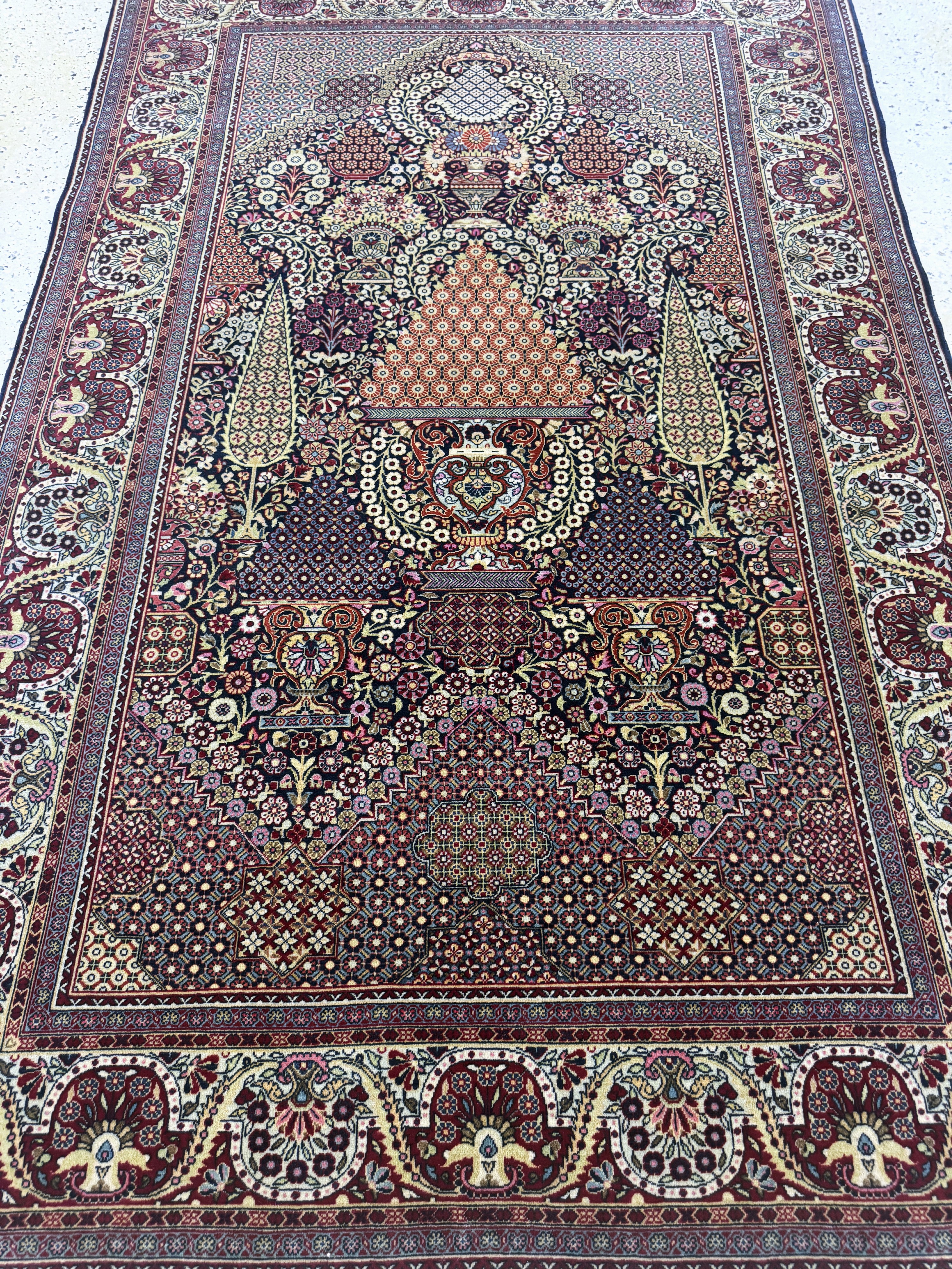 Detail h: Keschan"Dabir-Sanayeh"fein, signiert, Persien, Anfang 20.Jhd, Korkwolle auf Baumwolle, ca. 210 x 136 cm, fachkundig gereinigt, EHZ: 1-2, ...