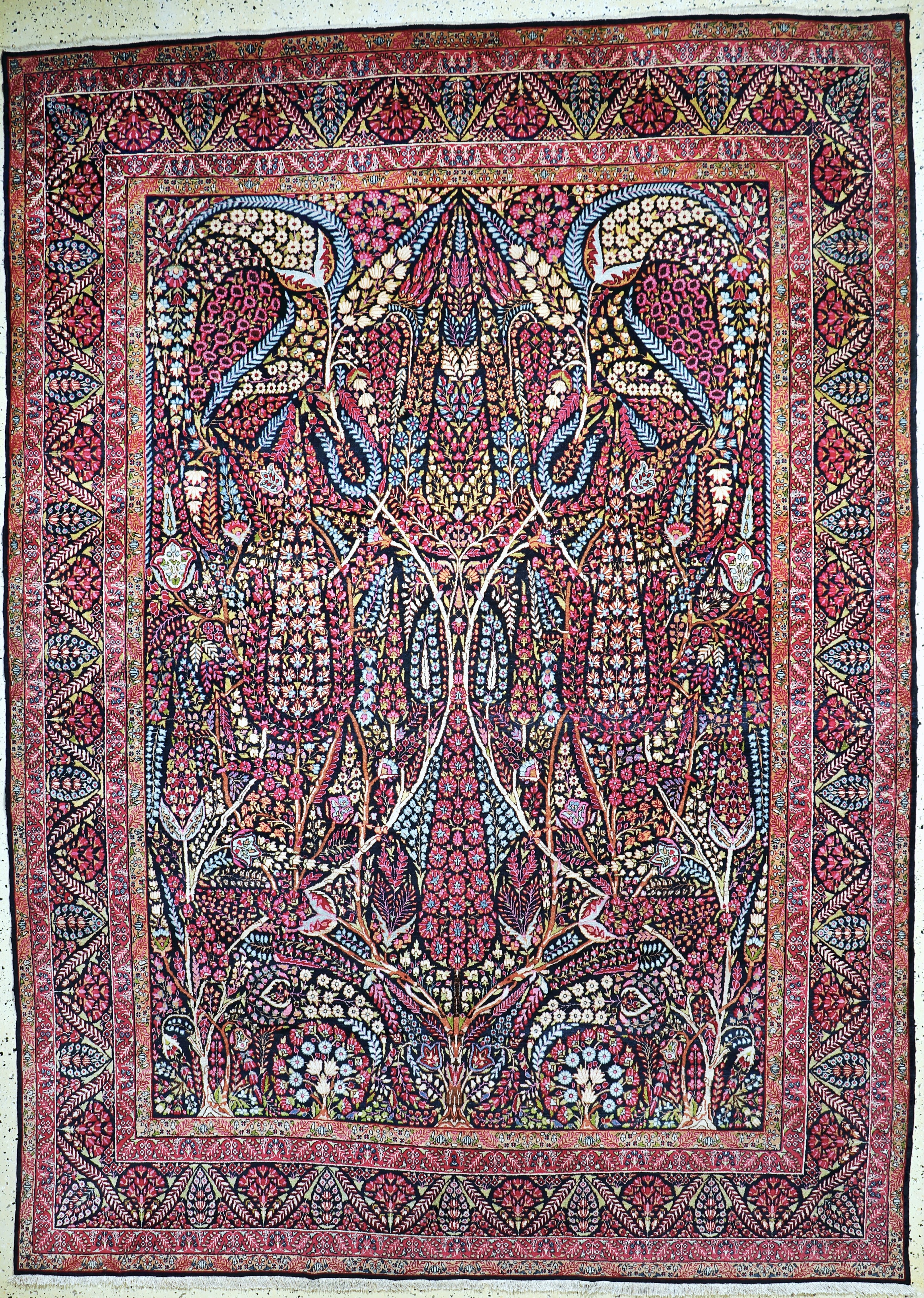 Image 27104357 - Kerman´Mille Fleur´fein, Persien, Anfang 20.Jhd, Korkwolle auf Baumwolle, ca. 345 x ...