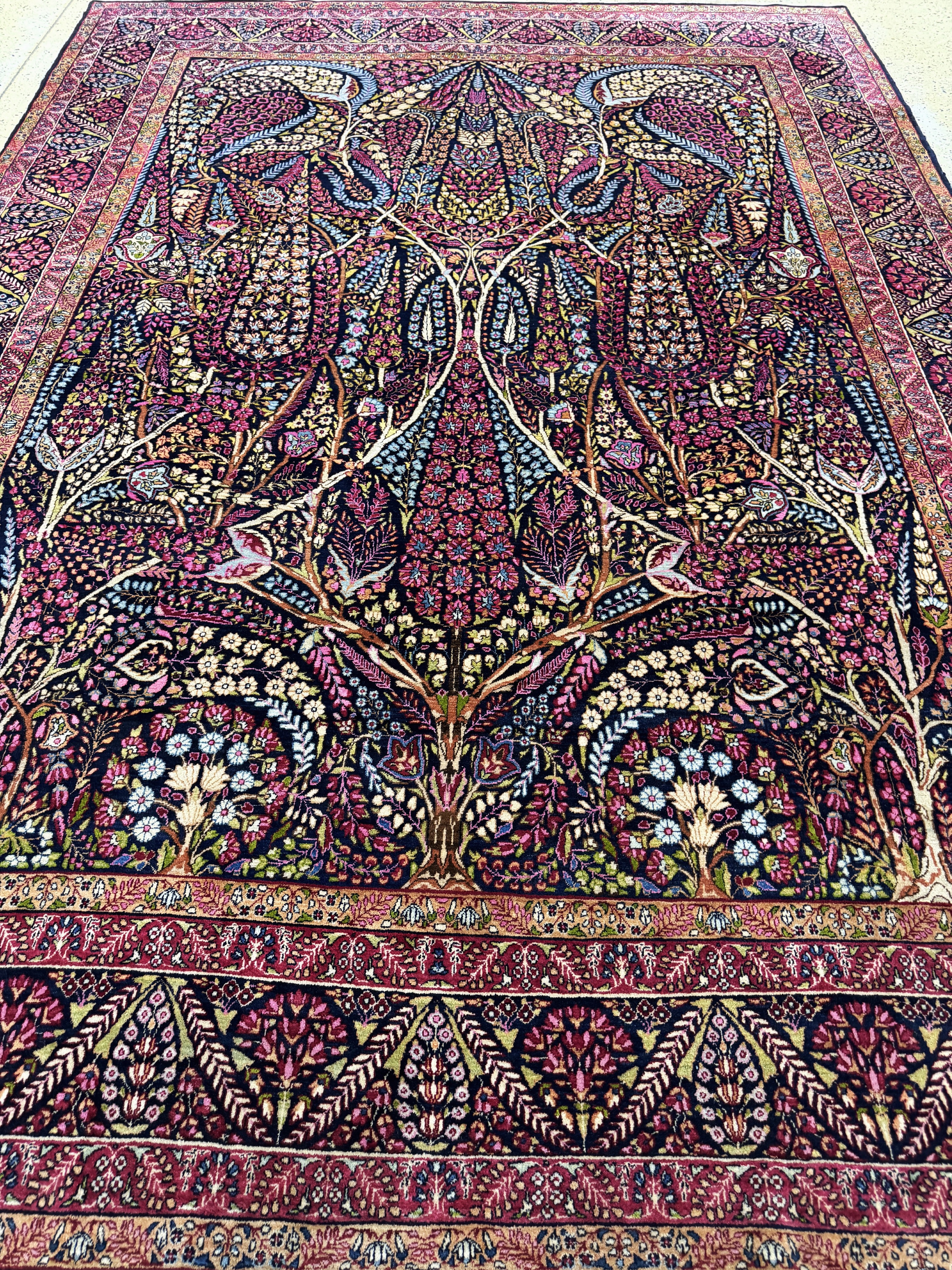 Detail h: Kerman"Mille Fleur"fein, Persien, Anfang 20.Jhd, Korkwolle auf Baumwolle, ca. 345 x 250cm, fachkundig gereinigt, EHZ: 1-2
