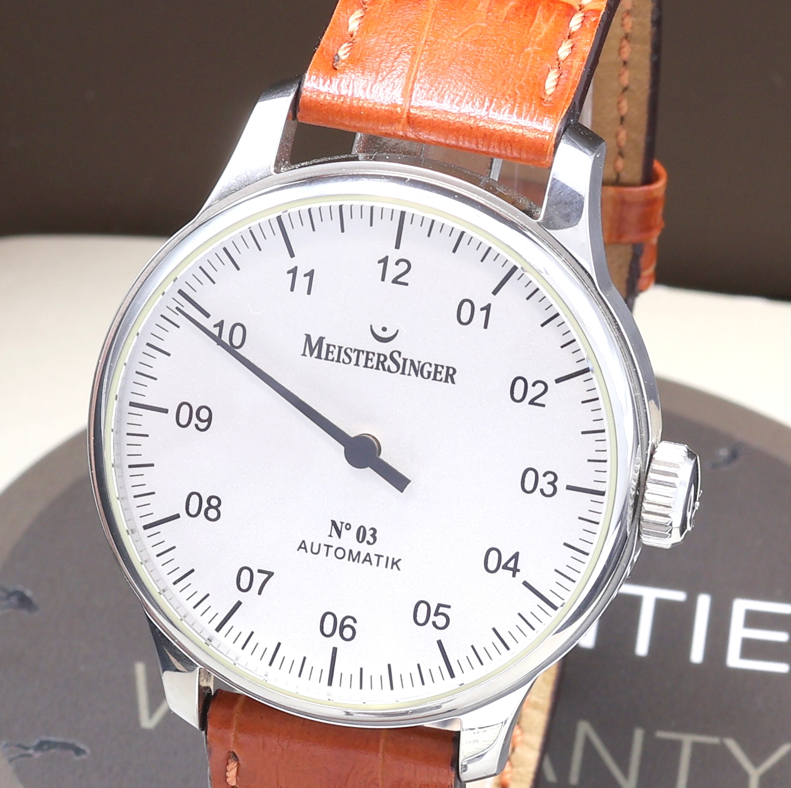 Detail a: MEISTERSINGER Armbanduhr No. 03 Referenz BM901, Schweiz um 2010, Automatik, beids. vergl. Edelstahlgeh. inkl. orig. Lederband m. orig. Dornschl., ...