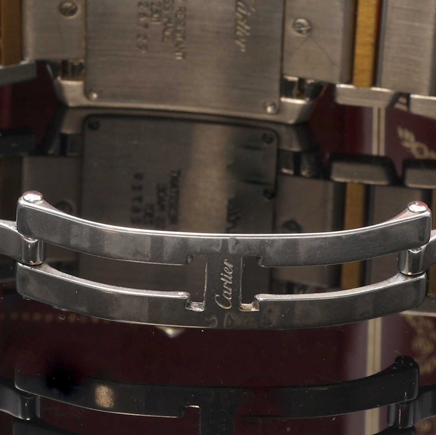 Detail b: CARTIER Tank Francaise Armbanduhr Referenz 2301, Schweiz verk. lt. beil. Pap. 02/1999, quarz, Edelstahl/Gold komb. inkl. orig. Gliederband m. dopp. ...