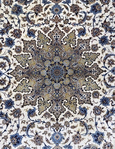 27104361e - Esfahan fein Persien, signiert´Ghafourian´,Mitte 20.Jhd, Korkwolle auf Seide, ca. 385 x ...