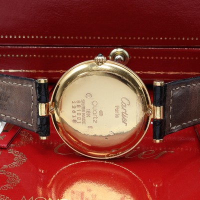 27104362d - CARTIER Vendome Armbanduhr in GG 750/000 Referenz 881001, Schweiz um 1990, quarz, orig. ...