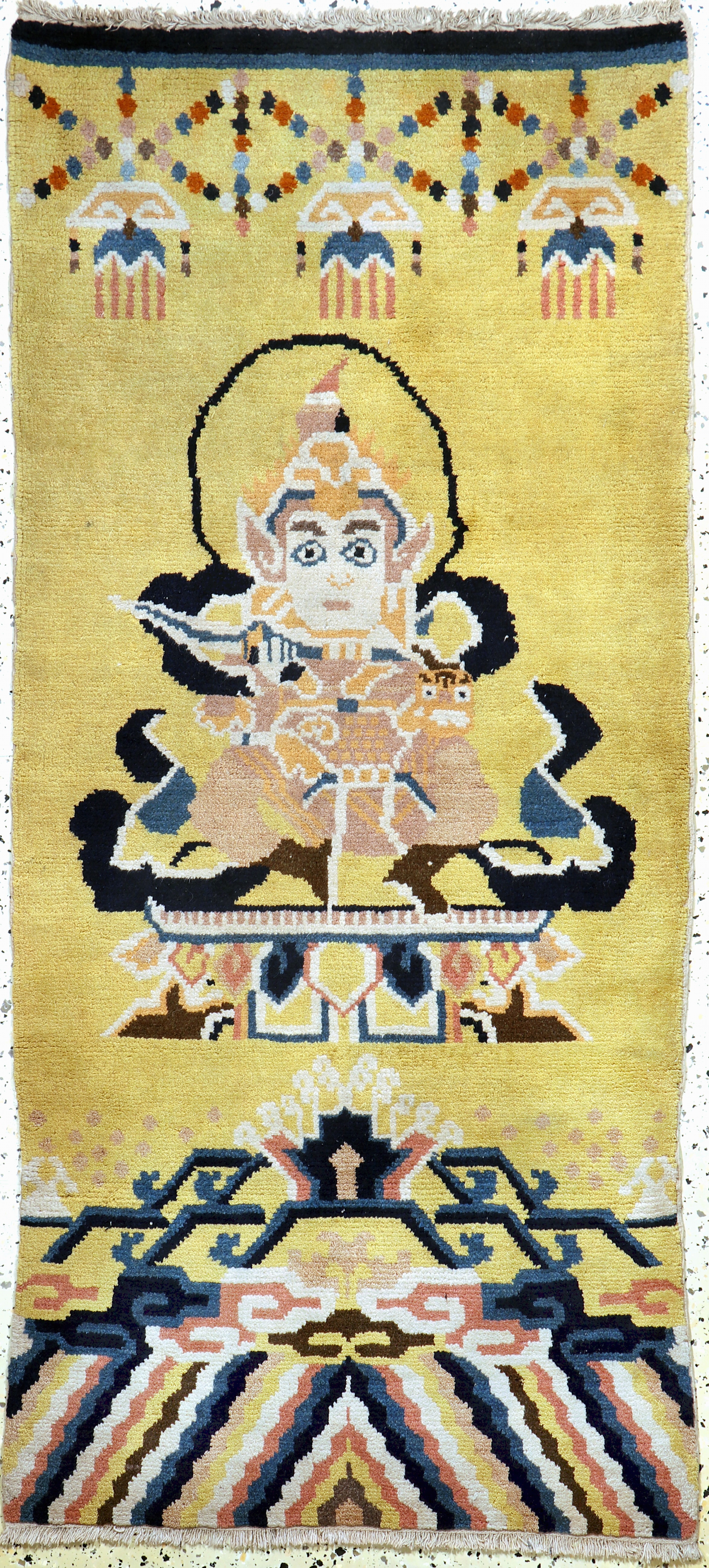 Image 27104404 - ´Säulenteppich´antik, chinesisch/mongolisch, um 1900, Wolle auf Baumwolle, ca. 175 x ...