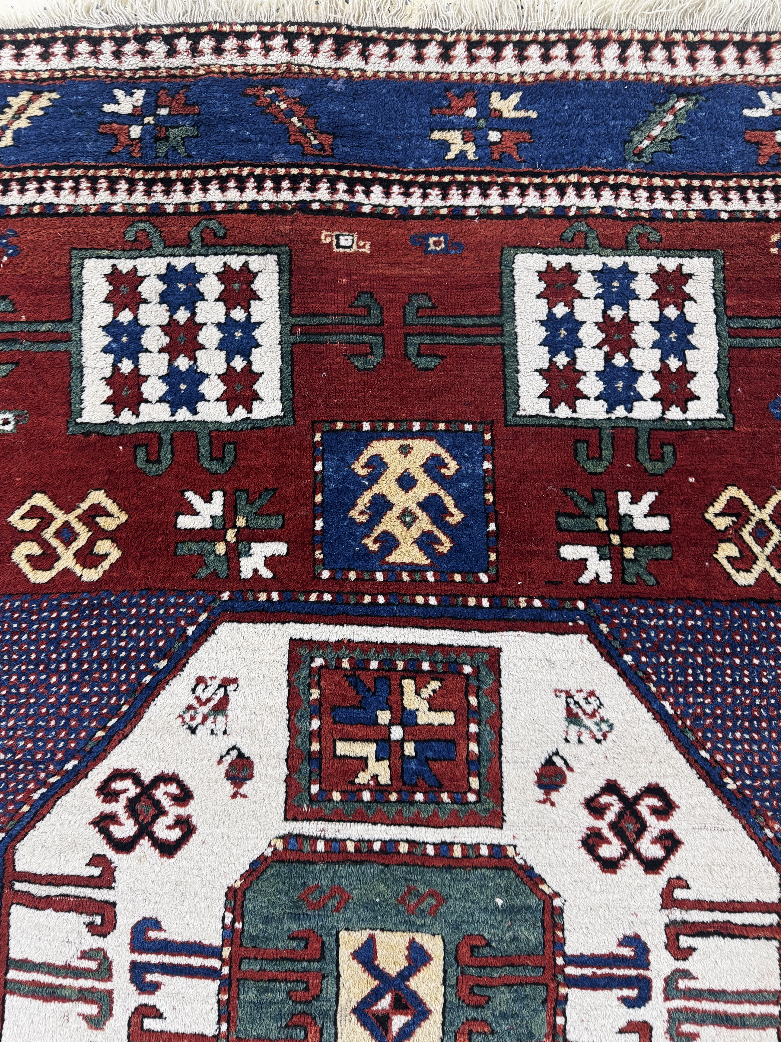 Detail h: "Karachoph"Kazak antik, Kaukasus, 19.Jhd, Wolle auf Wolle, ca. 210 x 165 cm, EHZ: 2-3