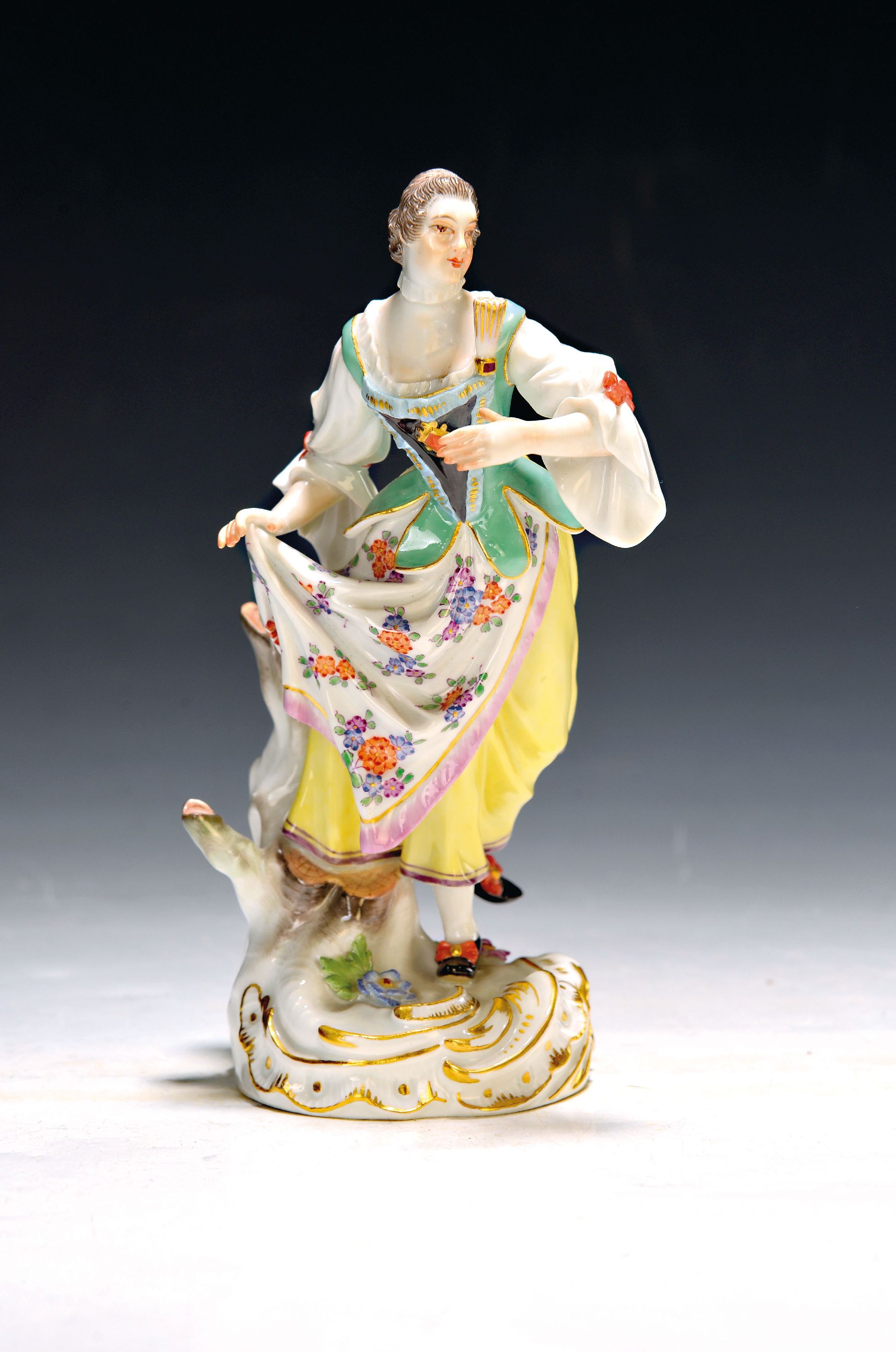 Image 27104456 - Porzellanfigur, Meissen, 20. Jh., polychrom tanzende Schäferin, Entwurf Elias Meyer, ...
