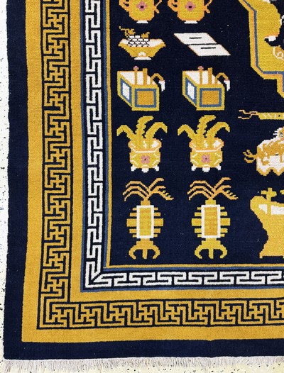 27104403b - Ning-Hsia antique, China, around 1900, wool oncotton, approx. 265 x 256 cm, condition: ...