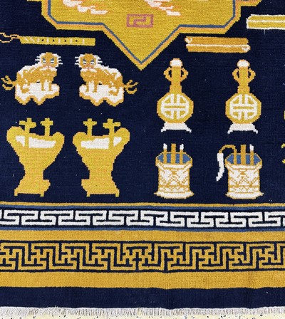 27104403c - Ning-Hsia antique, China, around 1900, wool oncotton, approx. 265 x 256 cm, condition: ...