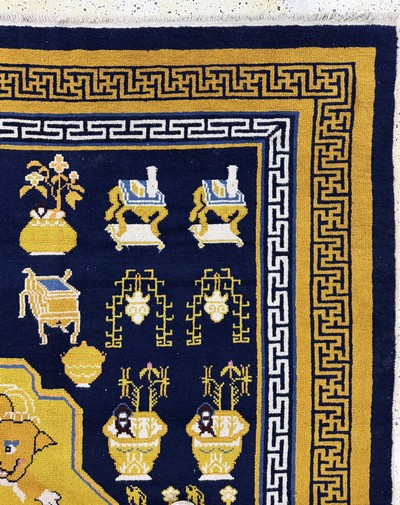 27104403f - Ning-Hsia antique, China, around 1900, wool oncotton, approx. 265 x 256 cm, condition: ...
