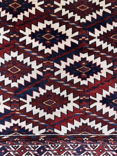 27104405d - ´Asmalyk´antik, Turkmenistan, 19.Jhd, Wolleauf Wolle, ca. 130 x 72 cm, EHZ: 2-3, ...