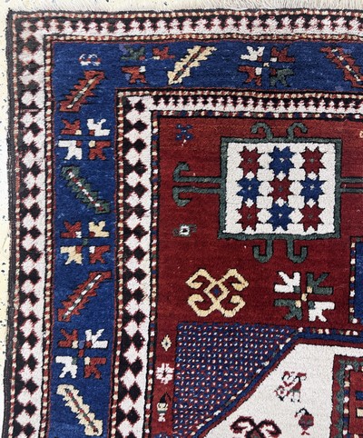 27104406f - ´Karachoph´Kazak antik, Kaukasus, 19.Jhd, Wolle auf Wolle, ca. 210 x 165 cm, EHZ: 2-3 ...
