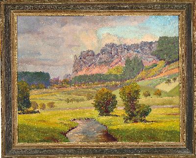27104464k - Willy Deutschmann, 1880 Oberflörsheim-1960 Petersbächel, Landschaft in der Pfalz, ...