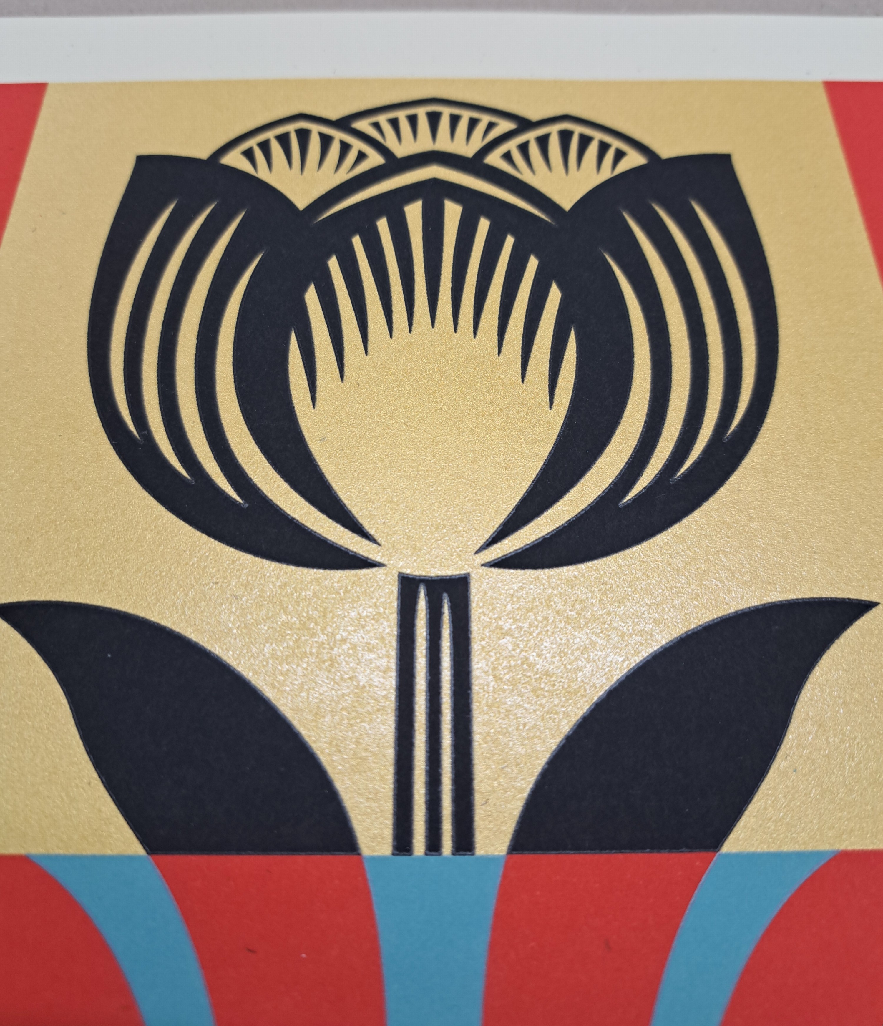 Detail b: Shepard Fairey, geb. 1970 Charleston, Flowers, Farbsiebdruck, handsign. und num. 212/500, ca. 30x60cm