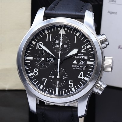27104554a - FORTIS B-42 Fliegerchronograph Referenz 656.10.11, Schweiz verk. lt. beil. Garantie ...
