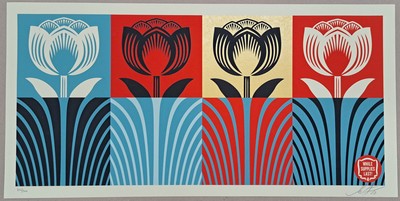 27104556a - Shepard Fairey, geb. 1970 Charleston, Flowers, Farbsiebdruck, handsign. und num. ...