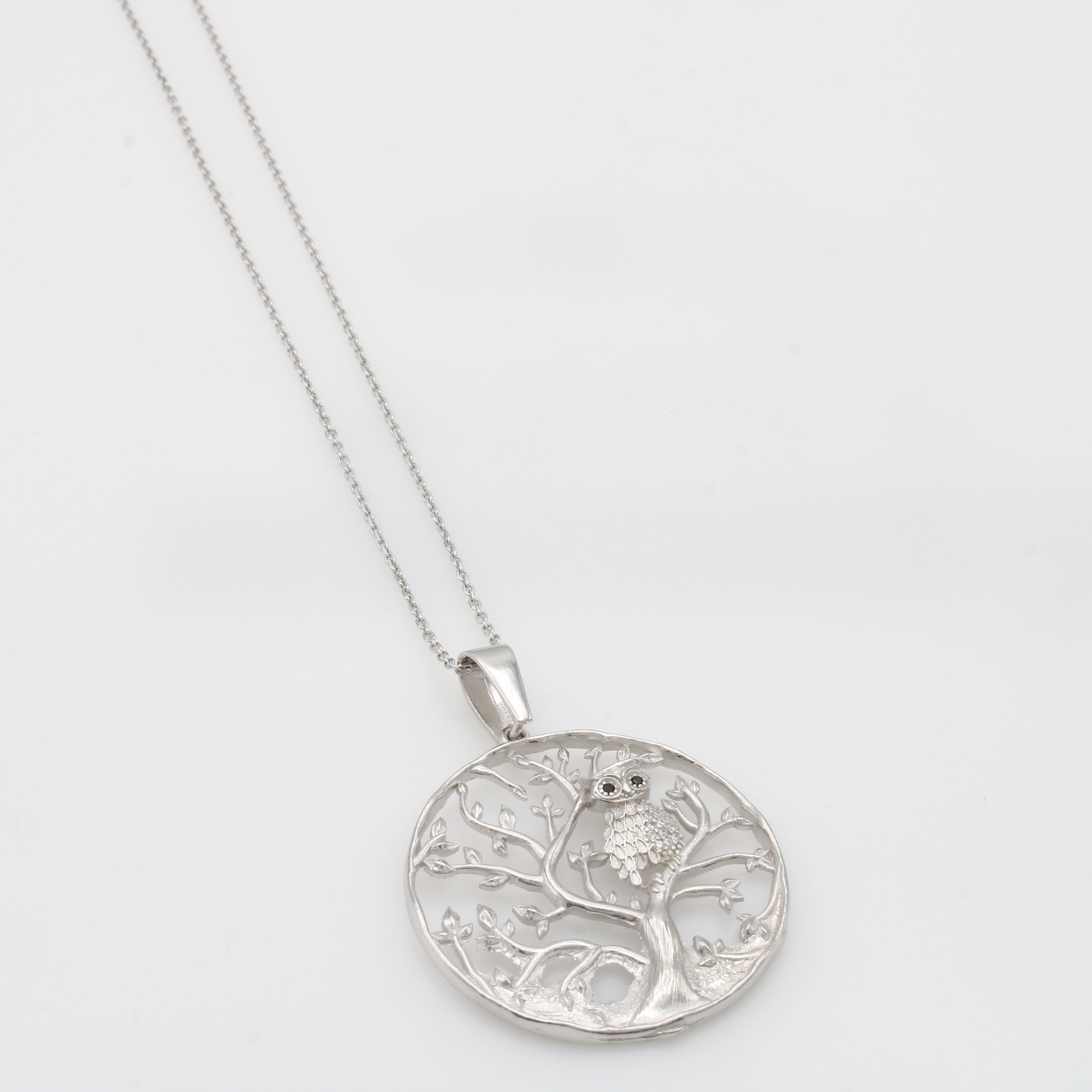 Image 27104636 - Anhänger ´Lebensbaum´ mit Zirkonias an Kette, 925er Silber, L. ca. 50 cm