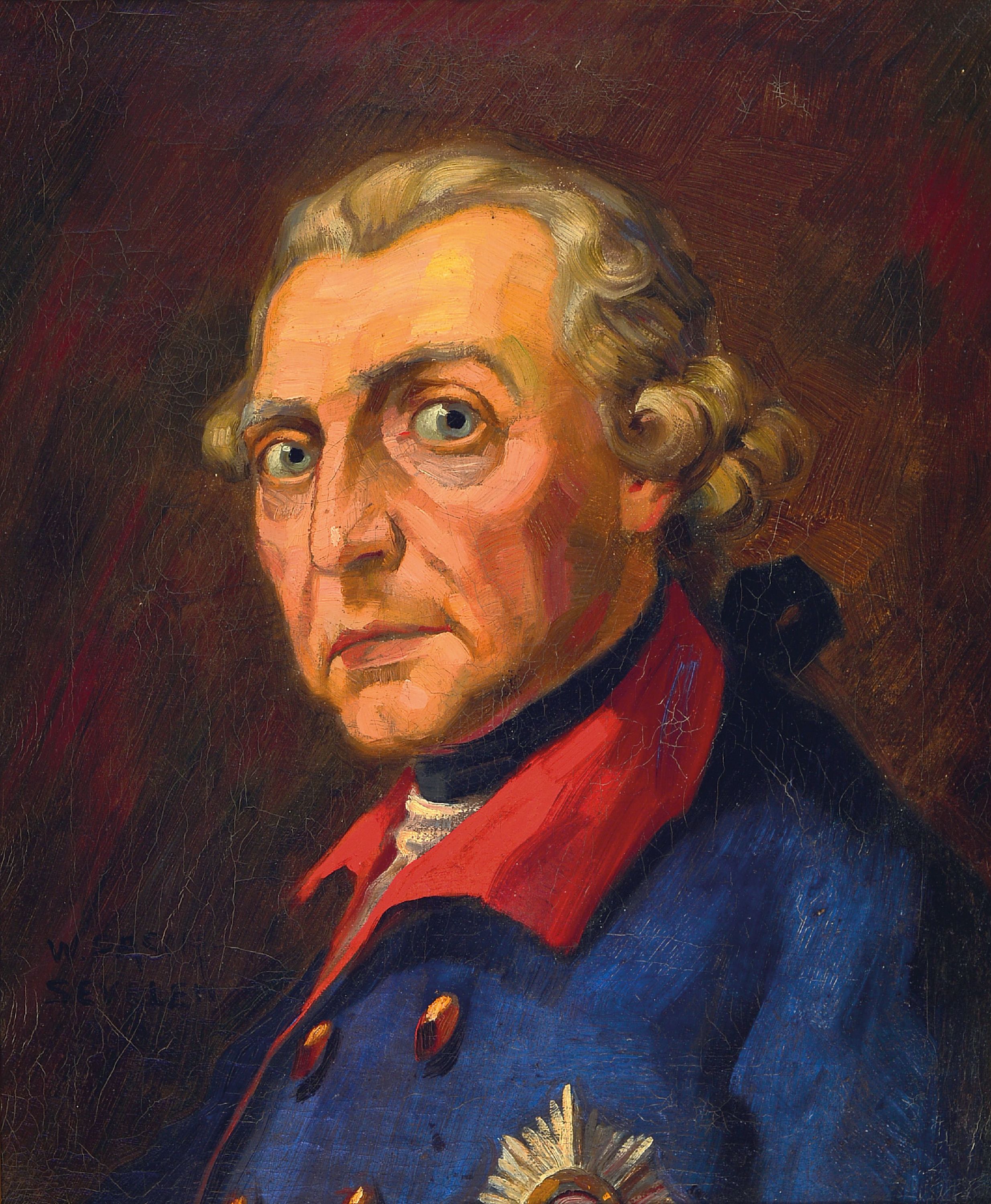 Image 27104697 - Walter Pasch-Sevelen, 1882 - 1950, Porträt König Friedrich II von Preußen, Öl/Lwd, ...