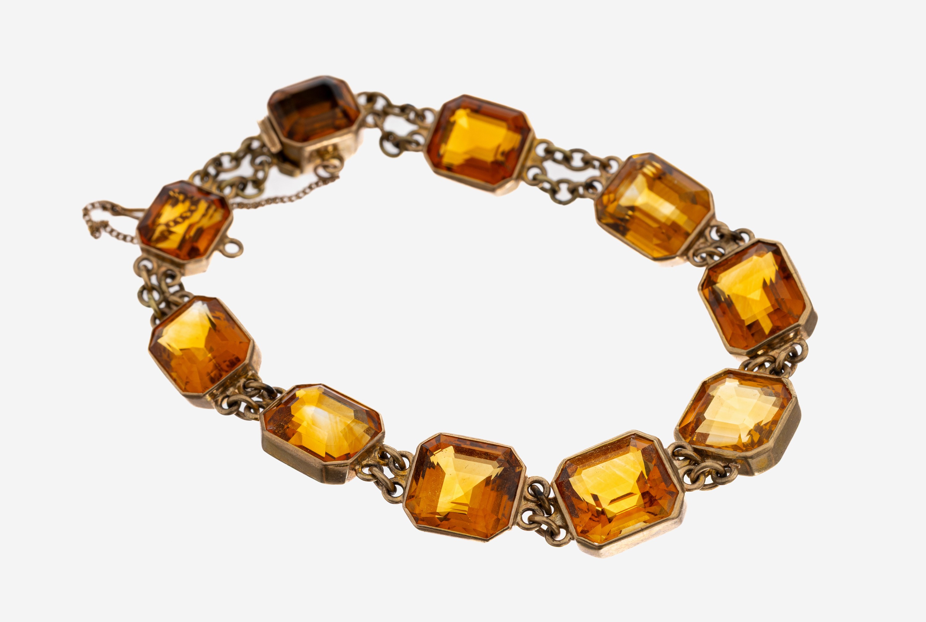 Image 27104703 - 9 kt Gold Citrin-Armband, GG 375/000, 10 Citrine im Treppenschliff zus. ca. 65.0 ct, ...