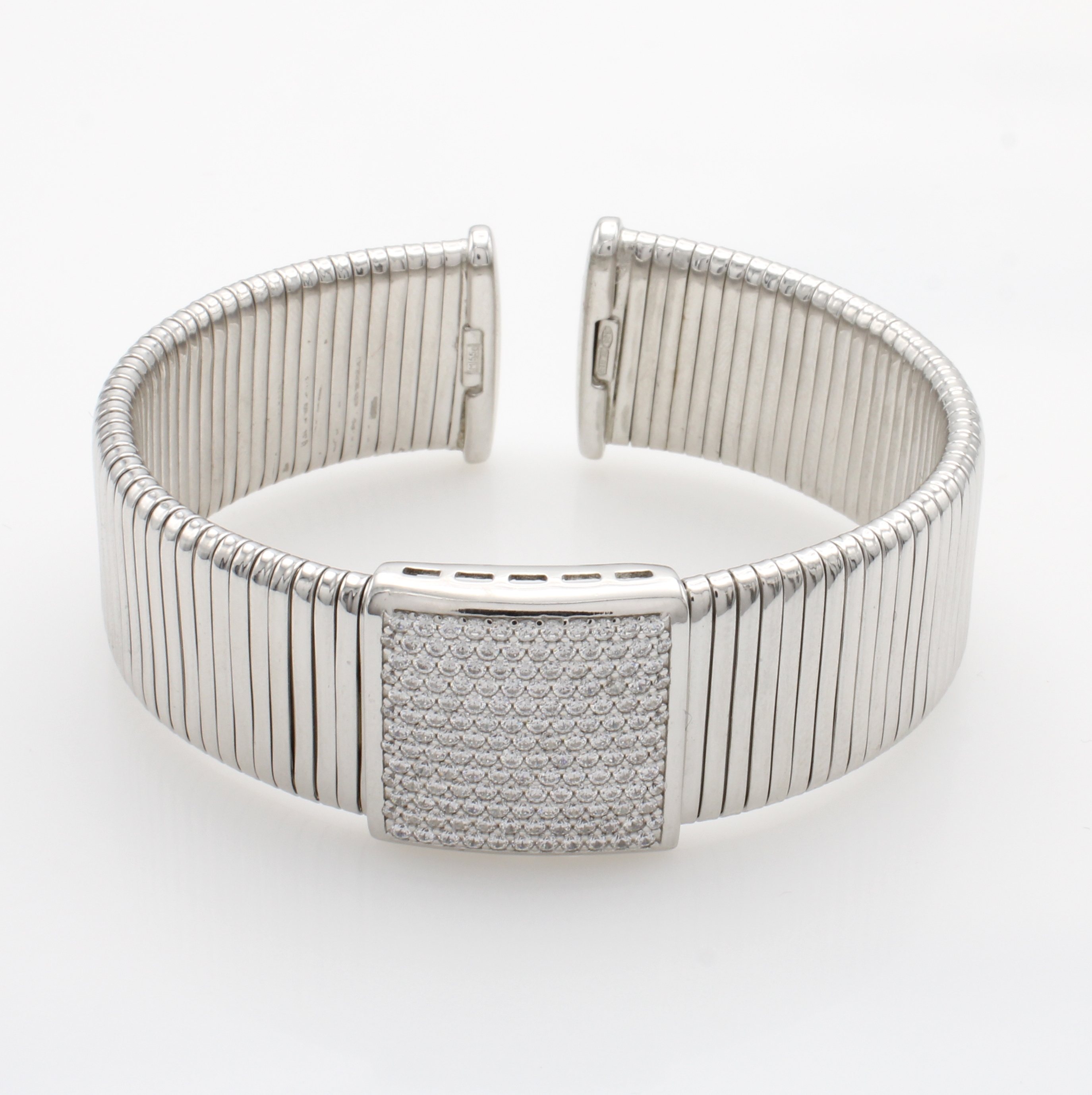 Image 27104737 - Armspange mit Zirkonias, 925er Silber, weiße Zirkonias in quadratisches Mittelteil ...