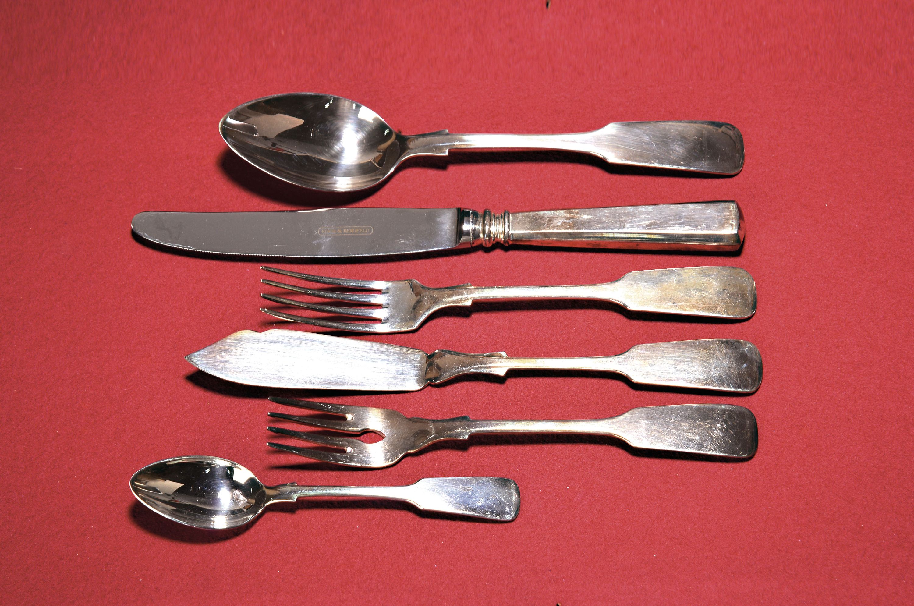 Image 27104751 - Besteck, Koch und Bergfeld, 925er Sterling Silber, 8 Messer, 12 Gabeln, 6 Löffel, 4 ...