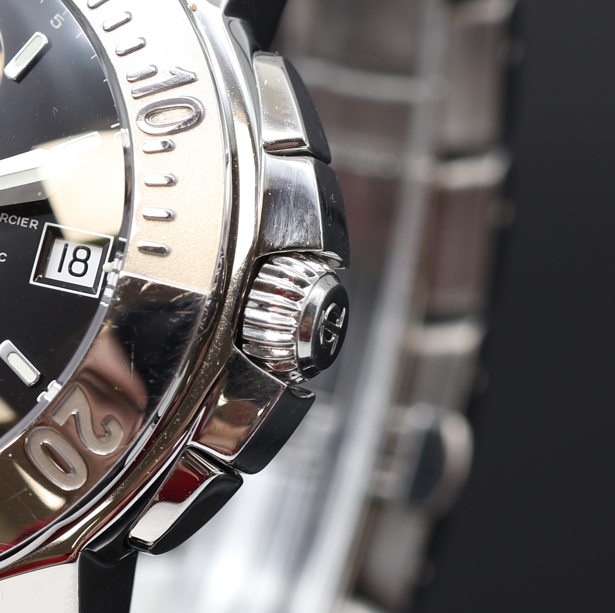 Detail b: BAUME & MERCIER Capeland Armbandchronograph Referenz 65352, Schweiz um 2005, Automatik, verschr. Edelstahlgeh. inkl. Gliederband m. dopp. Faltschl., ...