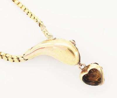 27104701c - 14 kt Gold Türkis-Schlangencollier, um 1860, GG 585/000 gepr., Mittelteil in Form ...