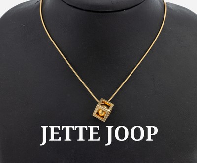 Image 18 kt Gold JETTE JOOP Collier, GG 750/000, ausgefallen, bewegl. Kugel in Würfel, L. ...