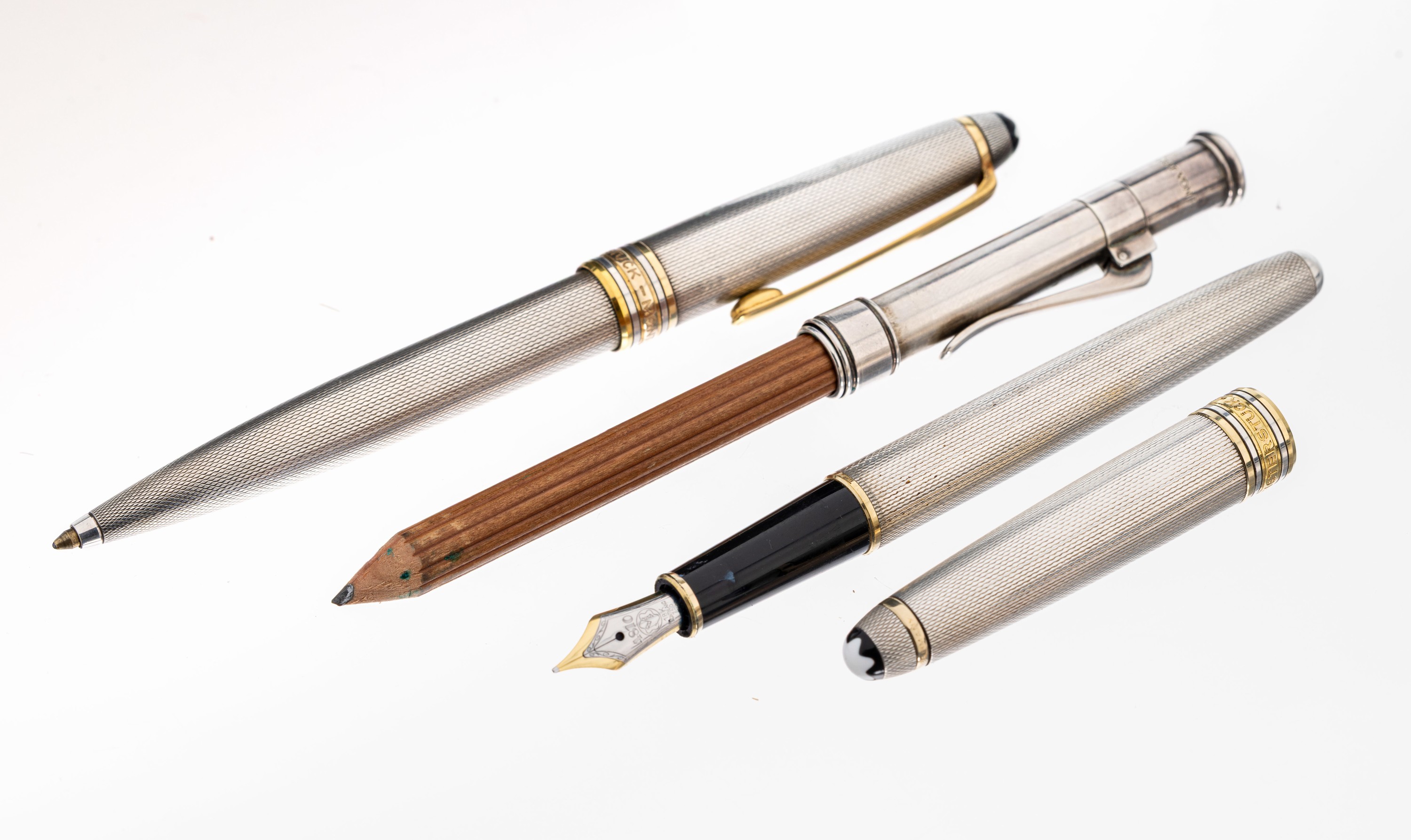 Image 27104878 - MONTBLANC Schreibset, 925er Silber, Meisterstück-Serie, 1 Monturen verg., 1 ...