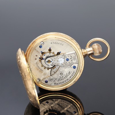 27104884g - WALTHAM/P.S. BARTLETT schwere Savonette Herrentaschenuhr in RG 585/000, USA um 1890, ...
