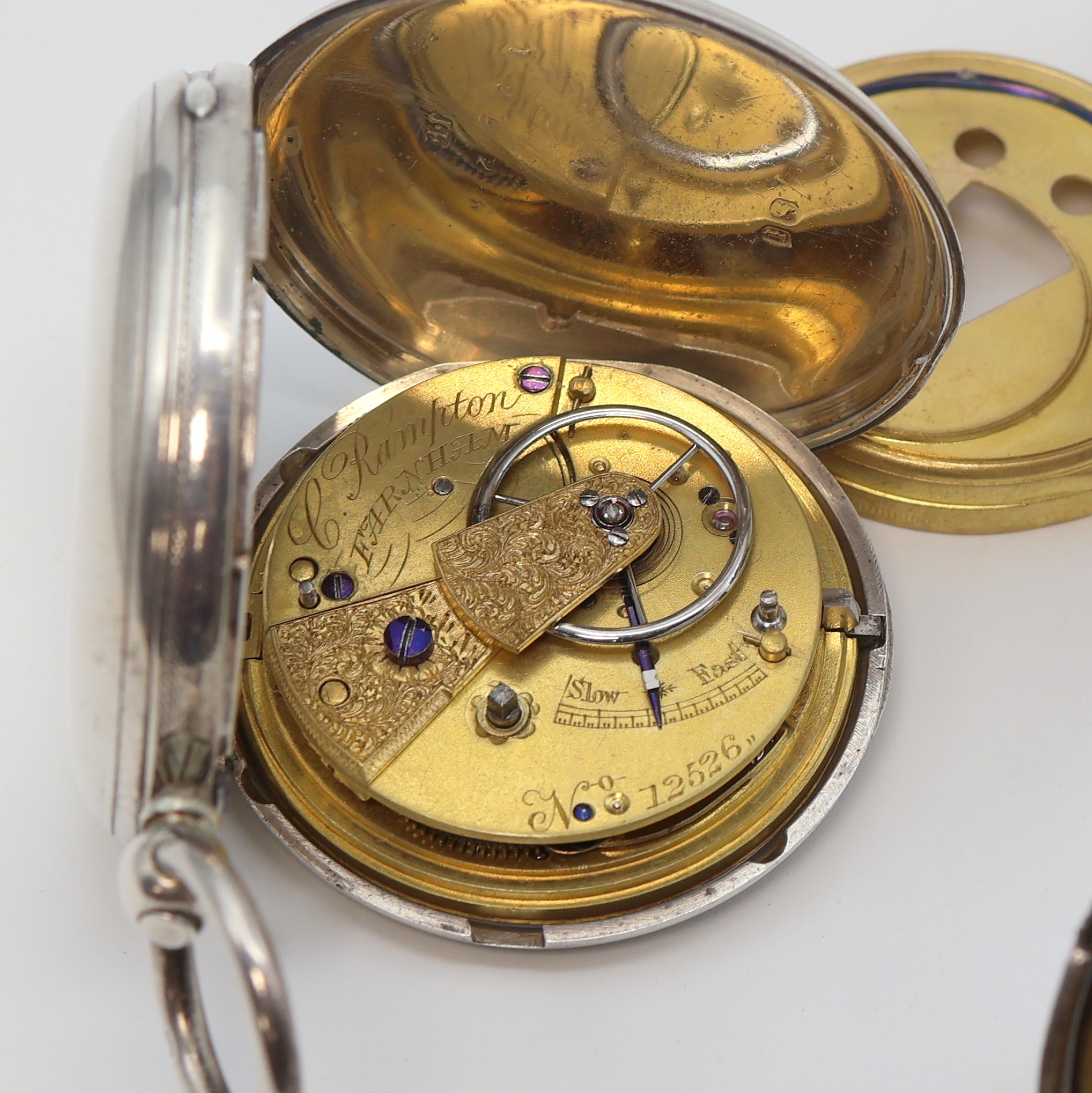Detail j: Konvolut: 5 offene und eine Savonette Taschenuhr in Silber Gewicht ca. 796g, 3 x mit Spindelwerk und 3 x mit Spitzzahnankerwerk, 3 davon mit ...