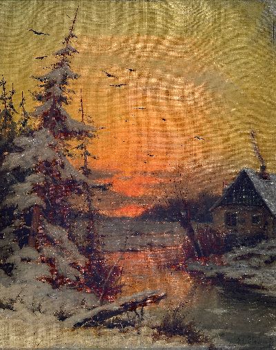 27104955a - Eduard Hein jun., 1854-1918, 2 Pendants: verschneite Winterlandschaften im Abendrot, ...