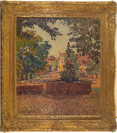 27104958k - Gustav Hofmann-Grötzingen, 1889-1970, Blick auf einen Marktplatz, Öl/Lwd, signiert und ...